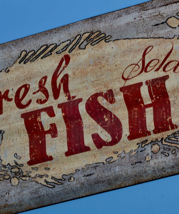 Sign displaying fresh fish