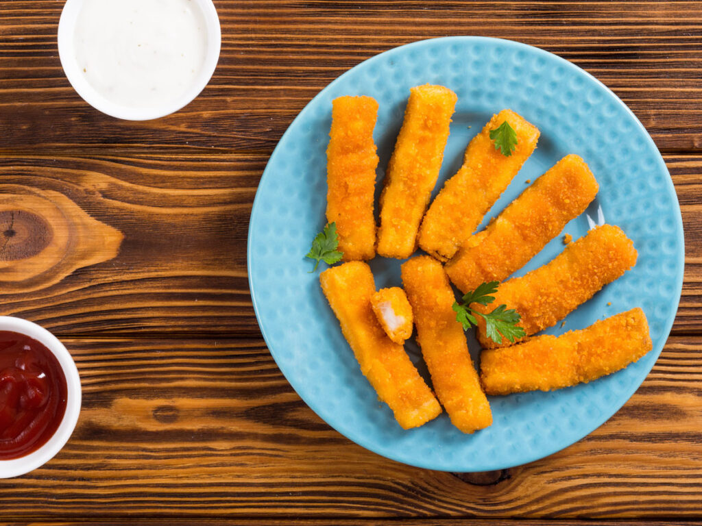 A plate of fish fingers