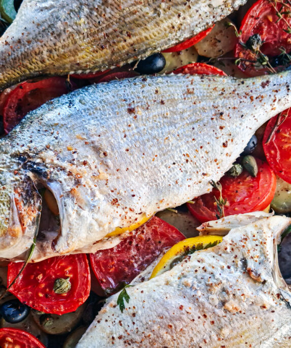 Baked gilthead bream