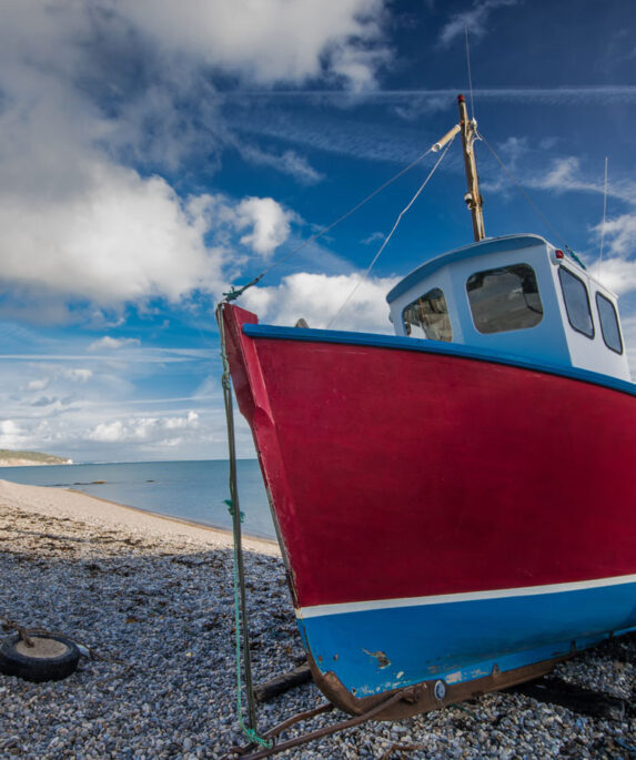 A small fishing vessel.