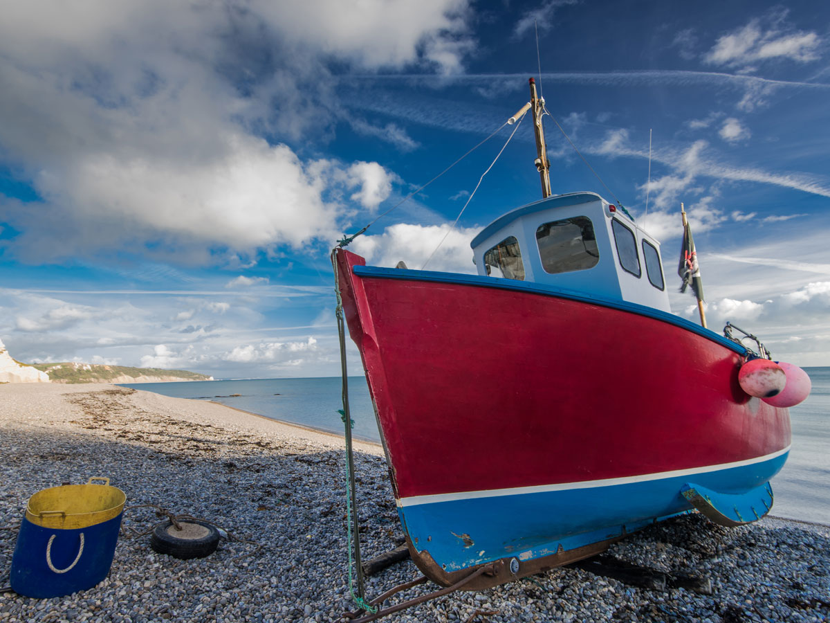 A small fishing vessel.