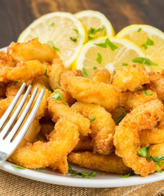 Calamari on a plate.