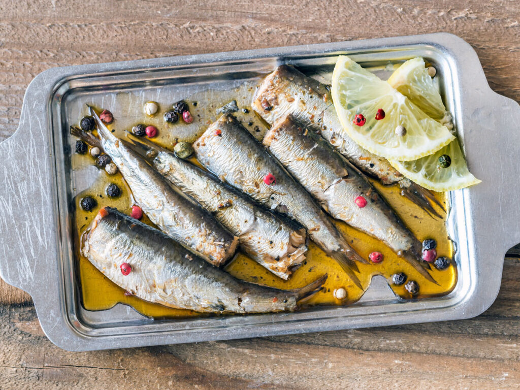 Sardines in a tray