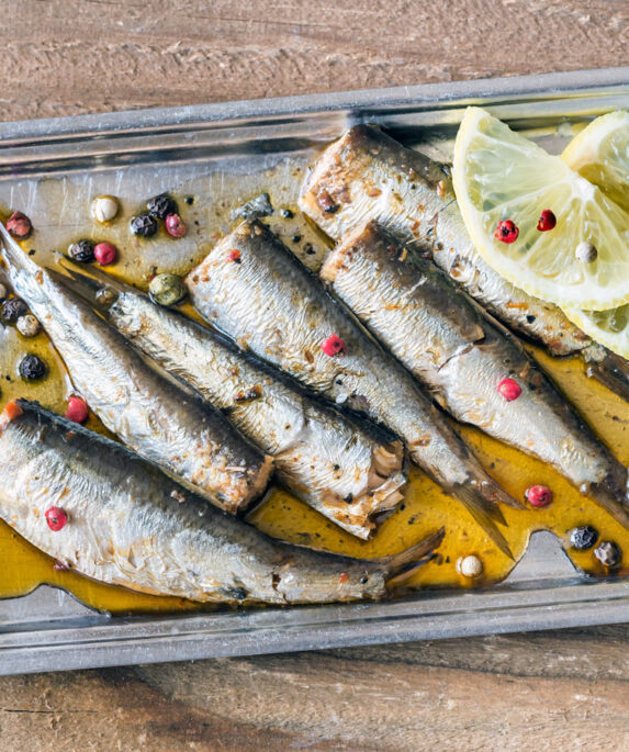 Sardines in a tray
